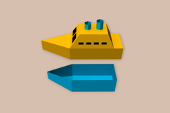 Boat favor - 3d papercraft Product Image 2