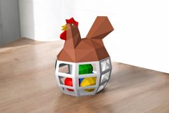 Chicken egg basket - 3d Papercraft Product Image 3