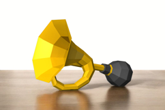 French Horn - 3d papercraft Product Image 1