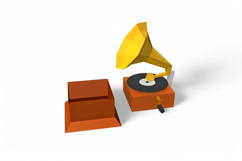 Vintage gramophone favor - 3d papercraft Product Image 3
