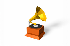 Vintage gramophone favor - 3d papercraft Product Image 5