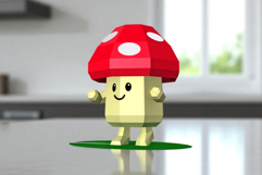 Mushroom character - 3d papercraft Product Image 2