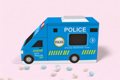Police van favor - 3d papercraft Product Image 4