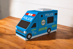 Police van favor - 3d papercraft Product Image 1