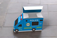 Police van favor - 3d papercraft Product Image 6