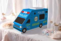 Police van favor - 3d papercraft Product Image 7
