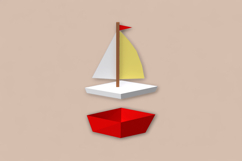 Sailboat favor - 3d papercraft Product Image 3