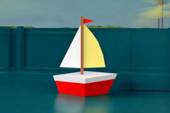 Sailboat favor - 3d papercraft Product Image 1