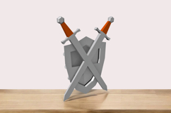 Shield and sword - 3d papercraft Product Image 3