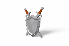 Shield and sword - 3d papercraft Product Image 4