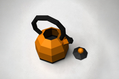 Tea kettle favor - 3d papercraft Product Image 5