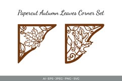 Autumn Leaves Corner Decoration Papercut SVG Product Image 1