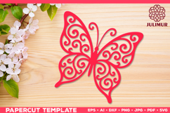 Papercut Butterfly Design, Butterfly SVG Cut File Product Image 1