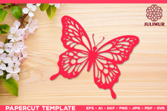 Papercut Butterfly Design, Butterfly SVG Cut File Product Image 1