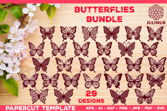 Papercut Butterfly Design, Butterfly SVG Cut File Bundle Product Image 1