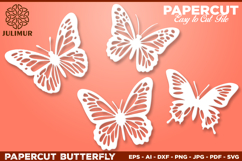 Papercut Butterfly Design, Butterfly SVG Cut File Product Image 1