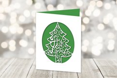 papercut card on bokeh christmas background
