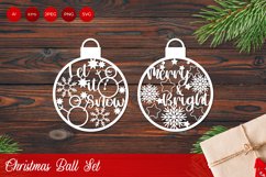 Christmas Ball with Text and Snowflakes Papercut Set Product Image 1