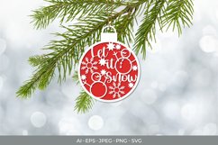 Christmas Ball with Text and Snowflakes Papercut Set Product Image 2