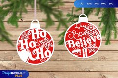 Decorative Christmas Ball with Text Papercut Set Product Image 1