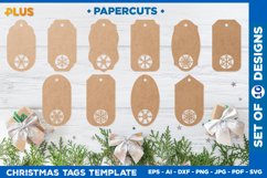 Christmas Gift Tags SVG. Christmas Snowflakes Tags Template Product Image 1