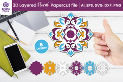 papercut file-floral svg-cutting file-paper cutting-decorative-3d layered-papercut svg