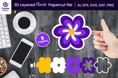 papercut file-floral svg-cutting file-paper cutting-decorative-3d layered-papercut-svg