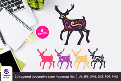 papercut file-laser cutting-paper cutting-deer svg-animal svg-deer layered papercut-animal svg