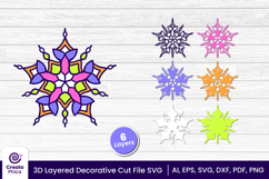 papercut file-laser cutting-paper cutting-floral svg-3d svg-decorative layered-cricut SVG