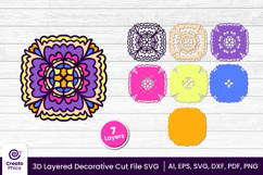 papercut file-laser cutting-paper cutting-floral svg-3d svg-decorative layered-cricut SVG