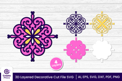 papercut file-laser cutting-paper cutting-floral svg-3d svg-decorative layered-cricut SVG