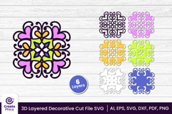 papercut file-laser cutting-paper cutting-floral svg-3d svg-decorative layered-cricut SVG