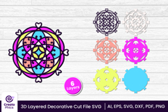 papercut file-laser cutting-paper cutting-floral svg-3d svg-decorative layered-cricut SVG