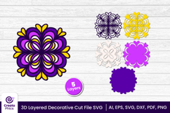 papercut file-laser cutting-paper cutting-floral svg-3d svg-decorative layered-cricut SVG