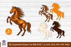 papercut file-laser cutting-paper cutting-horse svg-animal svg-horse layered papercut-animal