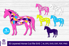 papercut file-laser cutting-paper cutting-horse svg-animal svg-horse layered papercut-animal