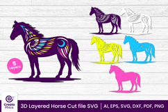 papercut file-laser cutting-paper cutting-horse svg-animal svg-horse layered papercut-animal