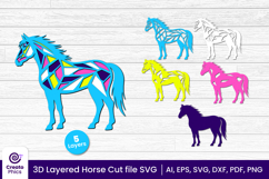 papercut file-laser cutting-paper cutting-horse svg-animal svg-horse layered papercut-animal