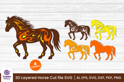 papercut file-laser cutting-paper cutting-horse svg-animal svg-horse layered papercut-animal