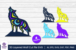 papercut file-laser cutting-paper cutting-wolf svg-animal svg-wolf layered papercut-animal svg