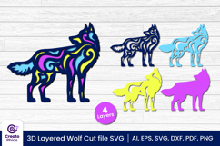 papercut file-laser cutting-paper cutting-wolf svg-animal svg-wolf layered papercut-animal svg