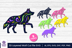 papercut file-laser cutting-paper cutting-wolf svg-animal svg-wolf layered papercut-animal svg