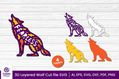 papercut file-laser cutting-paper cutting-wolf svg-animal svg-wolf layered papercut-animal svg