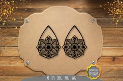 Flower Earrings Paper Cut SVG Product Image 1