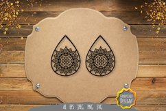 Flower Earrings Paper Cut SVG Product Image 1