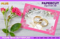 Paper Cut Photo Frame with Butterflies, Wedding Photoframe Product Image 1