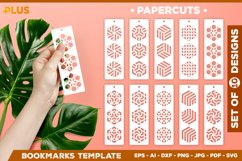 Geometrical Bookmarks SVG | Paper Cut Bookmarks SVG Template Product Image 1