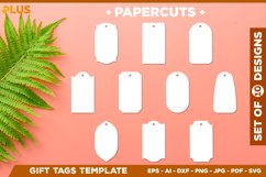 Elegant paper cut gift tags svg. Paper Cut Hang Tags SVG Product Image 1