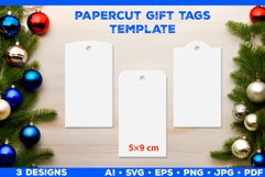 Paper Cut Tags Template. Gift Tags SIlhouette. Sale Tags SVG Product Image 1