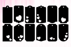 Paper Cut Heart Gift Tags. Hang Tags Template. Sale Tags SVG Product Image 2